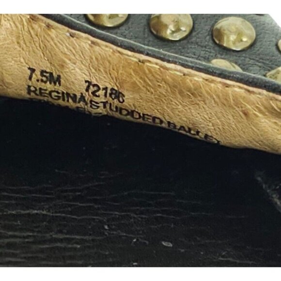 Frye Regina Ballet Flats Studded Black Leather READ Size 7.5 Slip On Pointed Toe - Picture 6 of 13